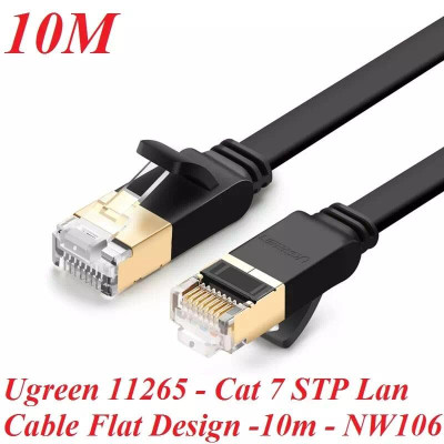 Ugreen UG11265NW106TK 10M màu Đen Cáp mạng LAN CAT 7 ftp dây dẹp - HÀNG CHÍNH HÃNG
