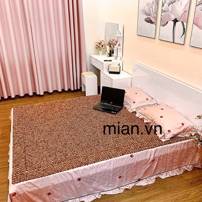 Chiếu Hạt Gỗ Hương Mộc Cao Cấp - Kích Thước 1,8mx2m hạt 1.6cm ( video , hình thật )