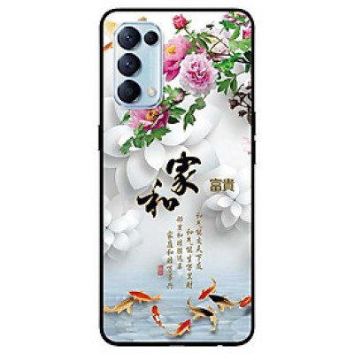 Ốp lưng dành cho Oppo Reno 5 mẫu Chim Cá Nền Hoa Trắng