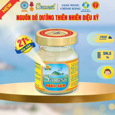  NEW [ Hộp quà tặng 6 lọ] Nước Yến sào Khánh Hòa Sanest 21% - Nhân sâm