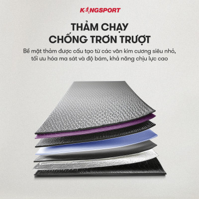 CHỈ GIAO MIỀN BẮC | Máy chạy bộ KINGSPORT ABC thảm chạy kim cương, tốc độ tối đa 8km/h, kèm khóa an toàn, cân nặng phù hợp từ dưới 60kg