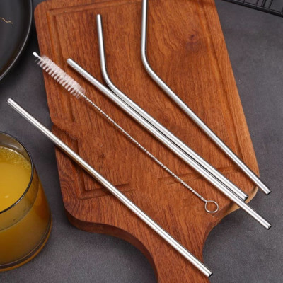 Bộ Ống Hút Inox 304 Trà Sữa + Ống Hút Sinh Tố + Cọ Làm  Sạch Ống Bộ Ống Hút inox 304 Cao Cấp