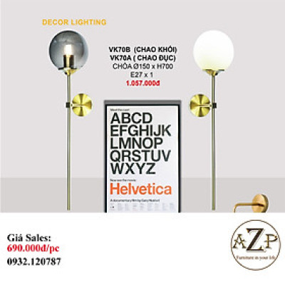 AZP - ĐÈN ỐP VÁCH / ĐÈN TRANG TRÍ / ĐÈN TREO TƯỜNG PHÒNG KHÁCH, PHÒNG NGỦ, NHÀ HÀNG, KHÁCH SẠN AZP-VK70 phong cách đương đại, hàng nhập khẩu AZP