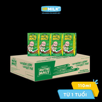 Sữa Ca Cao Mầm Lúa Mạch Đen – VPMilk Nutrimalt Hộp 110ml (Thùng 48 Hộp)