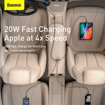 Tẩu sạc nhanh mở rộng 4 Port Baseus Share Together Extention Car Charger 120W (Extention up to 4 Port * 30W, QC/ PD/PPS Fast Charging) - Hàng Chính Hãng 