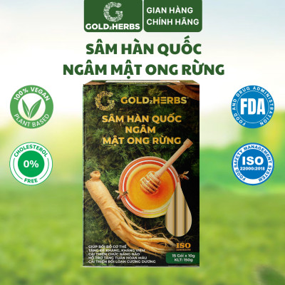 Sâm Hàn Quốc ngâm mật ong rừng GoldzHerbs, 100% mật ong nguyên chất – Hũ 300g/ Hộp 15 gói