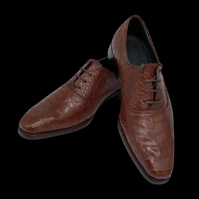 HJ7252-53-54-55 - Giày nam Huy Hoàng da cá sấu da bụng cột dây màu đen, nâu đỏ, vàng, nâu đất