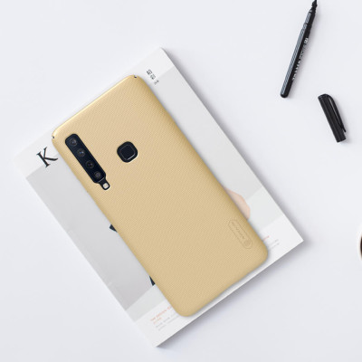 Ốp Lưng Sần chống sốc cho Samsung Galaxy A9 2018 / A9S / A9 Star Pro hiệu Nillkin Super Frosted Shield đính kèm giá đỡ - hàng nhập khẩu