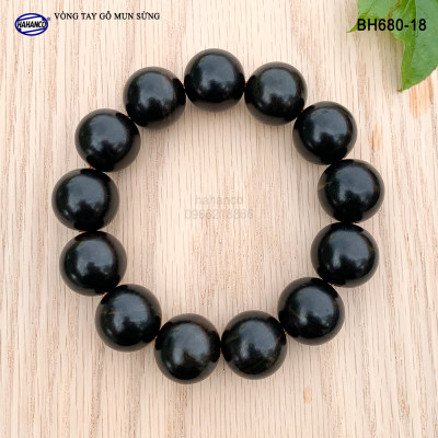 Vòng phong thủy gỗ Mun Sừng đen bóng (đủ Size) dành cho người có địa vị, thăng tiến trong công việc (BH680)