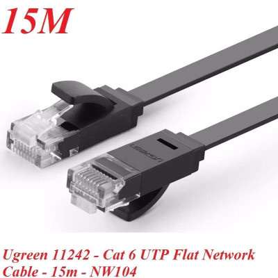 Ugreen UG50180NW102TK 15M màu Đen Cáp mạng LAN CAT6 dây dẹt - HÀNG CHÍNH HÃNG