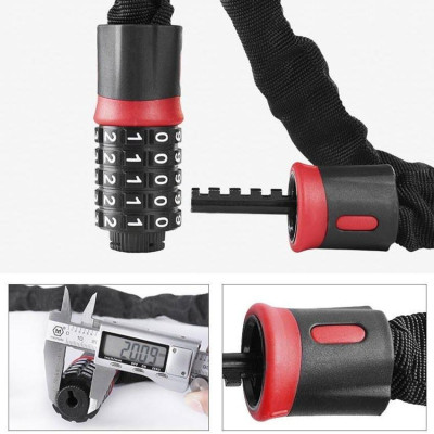 Khóa xích xe đạp bọc vải dù chống trộm