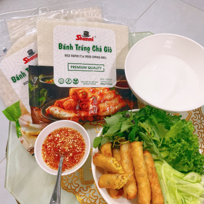 [Sỉ giá tốt] Thùng bánh tráng chả giò Shammi vuông size 22cm túi 200g (bánh đa nem xuất khẩu)