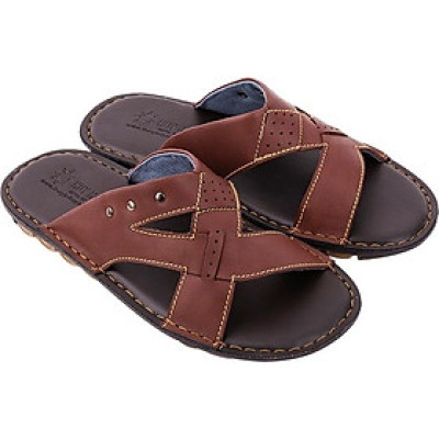 Dép Nam Quai Ngang Huy Hoàng HT7137 - Nâu