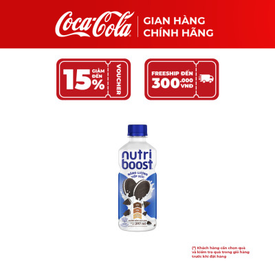Lốc 24 Chai Thực phẩm bổ sung Nước uống sữa trái cây Nutriboost hương bánh quy kem 297ml/Chai Coca-Cola Official Store_TK