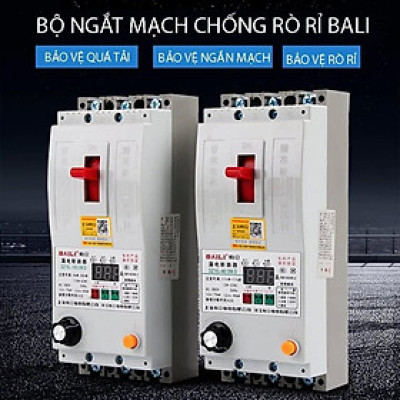 CB, Aptomat Bali 63A chống mất pha, lệch pha, chống dòng rò, quá tải, có nút điều chỉnh Ampe chuyên dùng cho động cơ 3 pha. 
