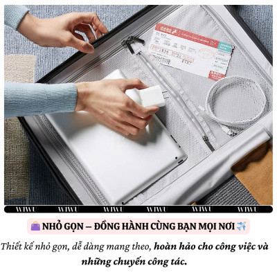 Adapter cóc củ sạc nhanh 65W 2 PD 3.0 USB C + USB-A QC3.0 hiệu WIWU ARK - PPS chống cháy, Chip AI điều chỉnh dòng sạc  cho iPhone iPad Oppo Samsung cho Macbook, Laptop - Hàng nhập khẩu