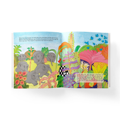 Elmer và ngày gió lớn (Song ngữ Anh-Việt) - Tặng 1 sticker đồng bộ