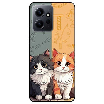 Ốp lưng Redmi 12 - Redmi note 12 4G - 12 Pro 4G - 12 Pro 5G  - Hai Bé Mèo - Hàng Chính Hãng