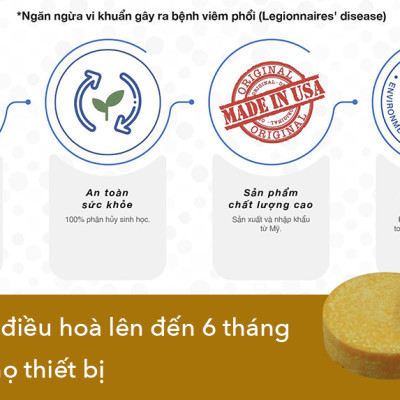 Viên Nén Bảo Dưỡng Đường Ngưng Máy Lạnh Pan Gel UT3 Màu Vàng - Sử Dụng Cho Hệ Thống Điều Hoà 5 Tấn