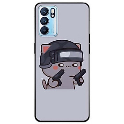 Ốp lưng dành cho Oppo Reno 6 - Reno 6 Z mẫu Mèo Xám Đội Nón