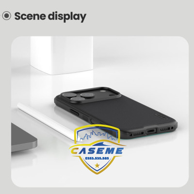 Ốp lưng dành cho iPhone 17 Pro Nillkin Super Frosted Shield Pro Matte dạng sần - Hàng chính hãng