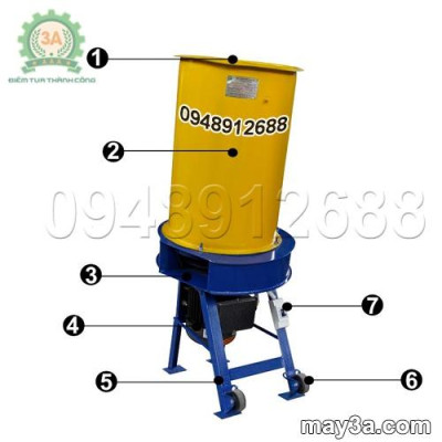 Máy băm rơm, xơ dừa, cỏ voi kiểu ống tròn 3A4Kw 380V M2 - Máy băm nghiền phụ phẩm đa năng