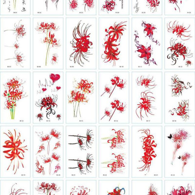 381 Hình Xăm Dán Tattoo Hoạ Tiết Hoa Bỉ Ngạn Hoa Hồng Cánh Bướm