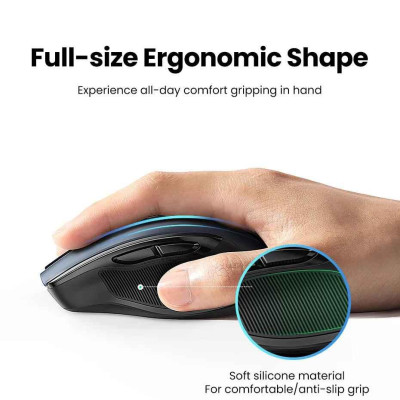 Ugreen UG90855MU006TK 4000dpi 2.4Ghz Bluetooth Chuột không dây + Bluetooth Ergonomic Mouse không kèm pin AA - HÀNG CHÍNH HÃNG