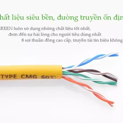 Ugreen UG30641NW103TK 8M màu Vàng Cáp mạng LAN CAT5E UPT - HÀNG CHÍNH HÃNG
