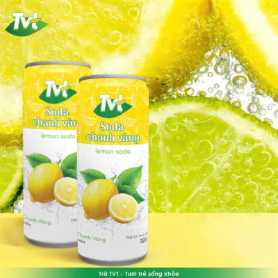 [Combo 12 lon 320ml] Soda Chanh VàngTVT - Nước cốt chanh vàng tự nhiên cùng soda nhẹ nhàng