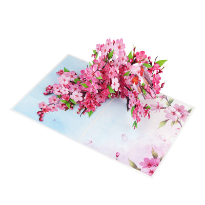 Thiệp 3D Pop Up Hoa Anh Đào & Chim – Thiệp Nghệ Thuật, Thiệp Chúc Mừng, Sinh Nhật, Nhật Bản, F50