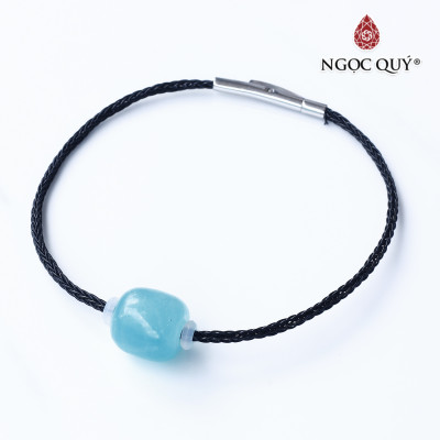 Vòng dây thép đá amazonite mệnh thủy , mộc - Ngọc Quý Gemstones