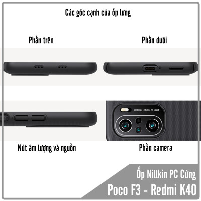 Ốp lưng cho Xiaomi Poco F3 - Redmi K40 nhựa PC cứng Nillkin , Vân nhám , chống vân tay - Hàng Nhập Khẩu