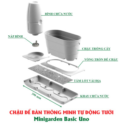 CHẬU TRỒNG RAU TỰ DƯỠNG NHẬP KHẨU CHÂU ÂU TỰ ĐỘNG TRONG 2 THÁNG, SỬ DỤNG 10 NĂM