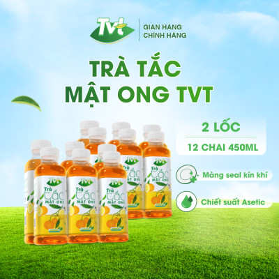 [Combo 12 chai 450ml] Trà Tắc Mật Ong TVT tinh chất trà xanh, mật ong, quả tắc, mát lanh thanh khiết, tốt cho tim mạch