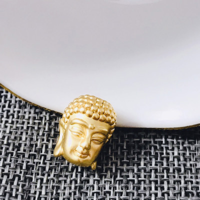 Charm bạc hình đầu phật lớn xỏ ngang - Ngọc Quý Gemstones