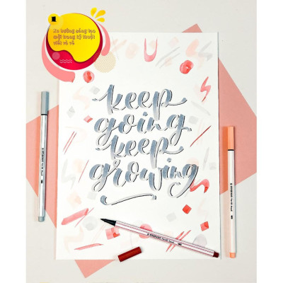 Hộp 10 cây bút lông màu STABILO Pen 68 brush (PN68BR/10) - Nâu (45)