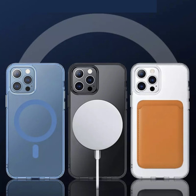 Ốp Wiwu Magentic Crystal Case Cho Iphone 13 Trong Viền Màu, Viền Dẻo Chống Ố Vàng , Chống Sốc Tốt - Hàng Chính Hãng