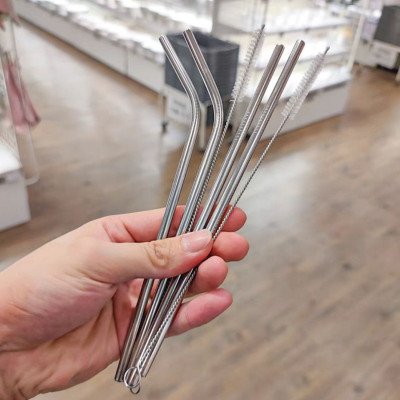 Bộ 4 Ống Hút Inox (Ống Hút inox sus 304) -Tặng cọ vệ sinh