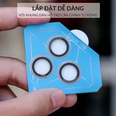 Bộ Lens cường lực Bảo Vệ Camera Trong Suốt dành cho iPhone 16 | 16 Pro | 16 Plus | 16 Pro Max hiệu Kuzoom Gucase Có Khung Hỗ Trợ Dán - Hàng chính hãng 