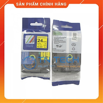 Nhãn In HZE-S651 - Đen nền vàng 24mm x 8m - Dùng cho máy in BROTHER - AIMO - PUTY [Hàng nhập khẩu]