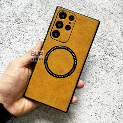Ốp Lưng Da Cho Samsung S25 Ultra / S24 Ultra / Galaxy S23 Ultra / S23 Plus / S22 Ultra / S22 Plus Có Vòng Từ Tính