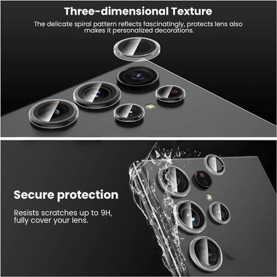 Tấm dán kính cường lực Camera cho Samsung Galaxy S25 Ultra / S23 Ultra / S24 Ultra hiệu KUZOOM AR - công nghệ kế dính tự động, mặt kính AGC sắc nét với độ cứng 9H, trang bị khung tự dán dễ dàng tự dán ở nhà - Hàng nhập khẩu