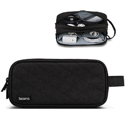 Túi đựng cáp sạc phụ kiện công nghệ 2 ngăn dáng dọc Baona - Dru Hàng Chính Hãng