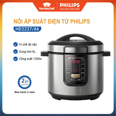 Nồi áp suất điện tử Philips HD2237 6L - 1300W | Hàng Chính Hãng