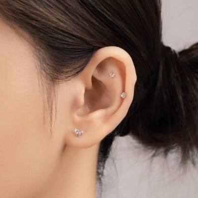 Bông Tai Vàng 14KY Korean Style (V0133) - MOON Jewelry