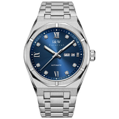 Đồng Hồ Nam I&W Carnival 751G1 Chính Hãng Full Box Chống Nước Kính Chống Xước Dây Thép Cao Cấp BH 60T (Máy Cơ Tự Động)