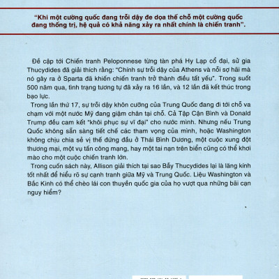 Định mệnh chiến tranh – Liệu mỹ và Trung Quốc có tránh được bẫy Thucydides?