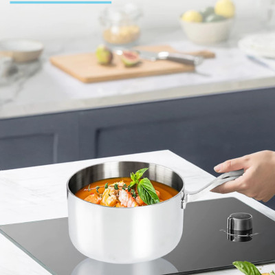 Quánh Inox316 Đúc Đáy Liền 3 Lớp Haatz CIC1250 Size 18cm - Hàng Chính Hãng Bảo Hành 5 Năm 