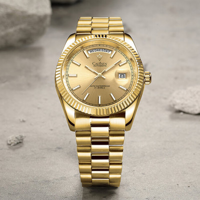 Đồng Hồ Nam Cadisen C8215M3 Chính Hãng Full Box Chống Nước Kính Chống Xước Dây Thép BH 2 Năm Máy Cơ